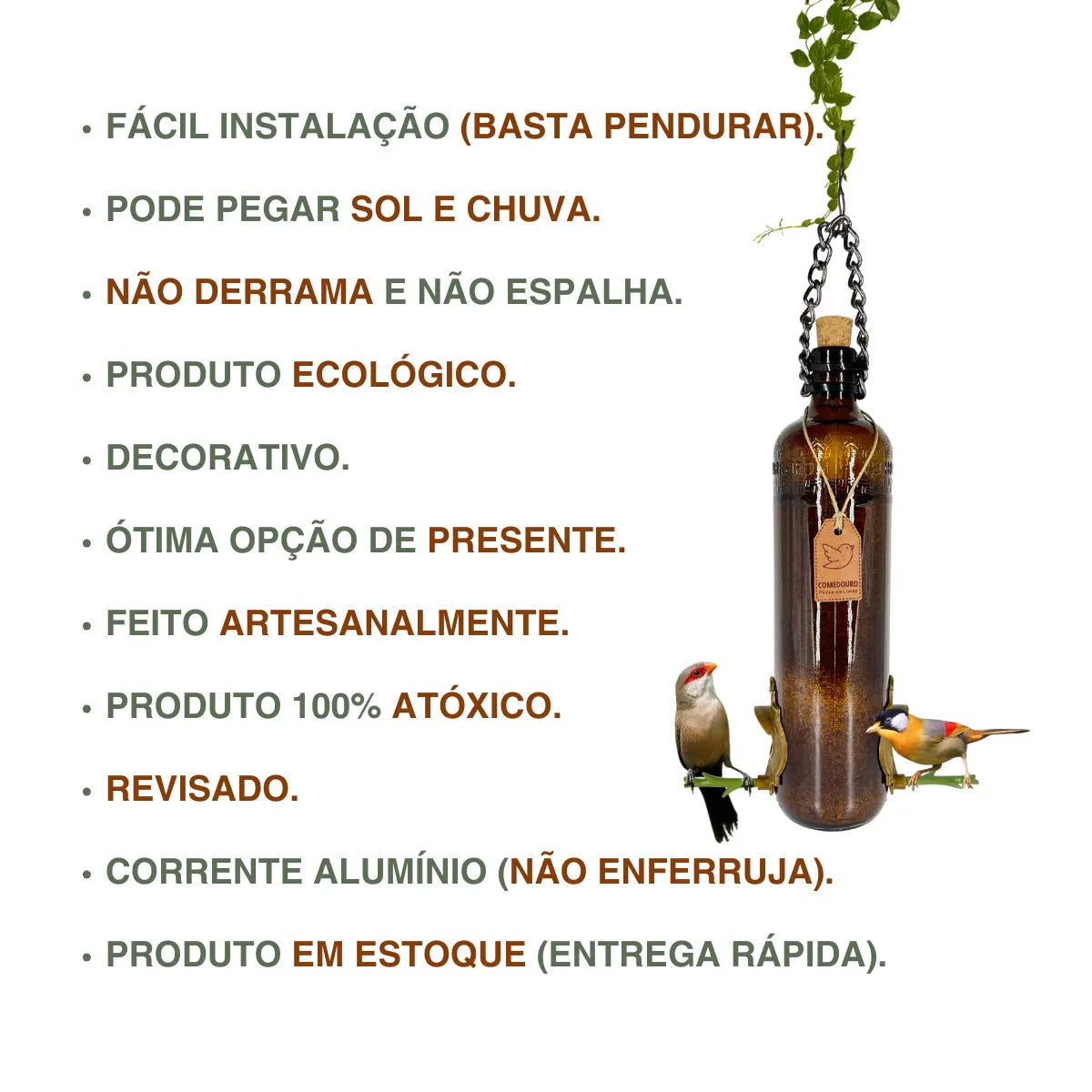 Comedouro Pássaros Livres Velho Barreiro