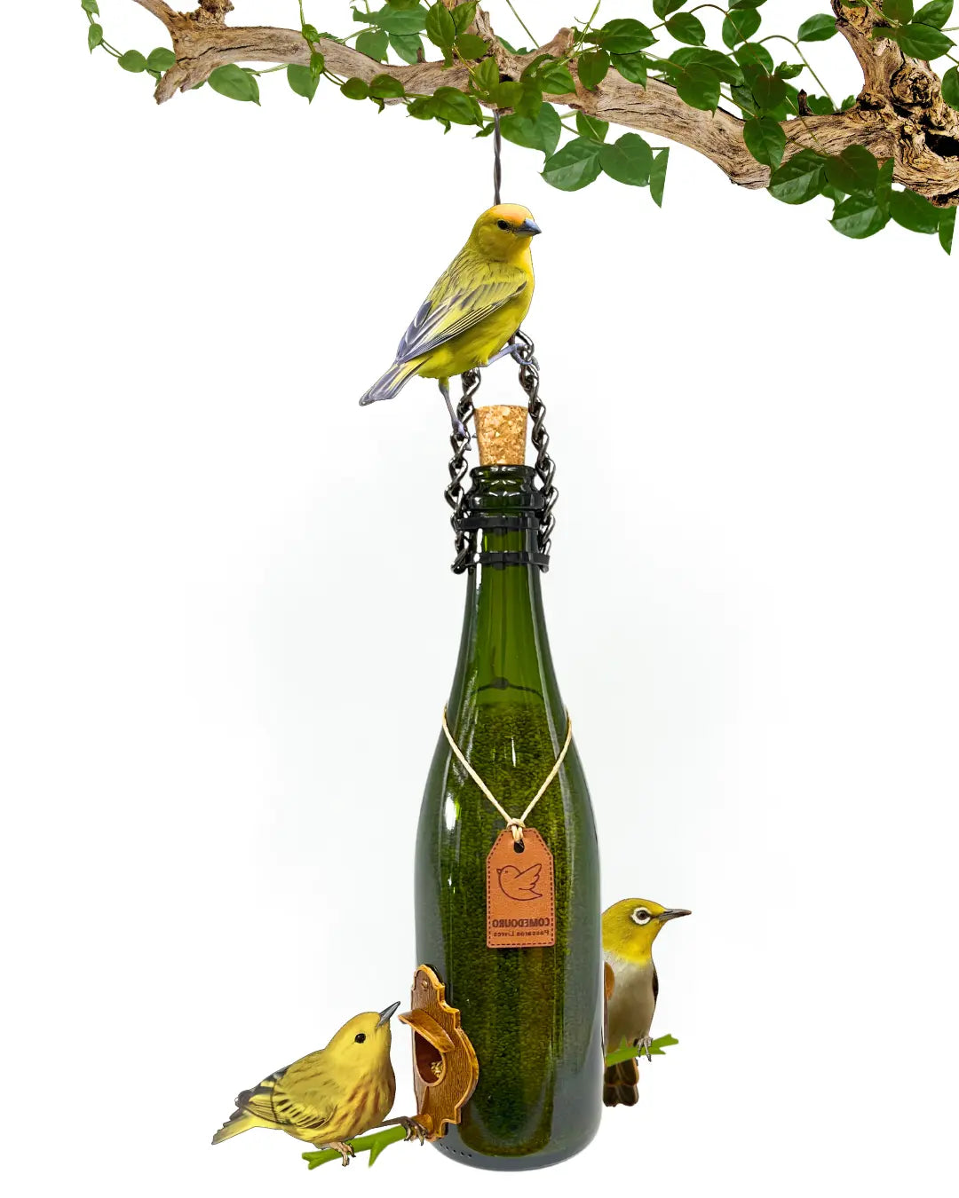 Comedouro Pássaros Livres Champanhe Verde