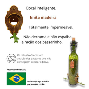 Kit 2 Comedouros Pássaros Livres. Vinho Verde